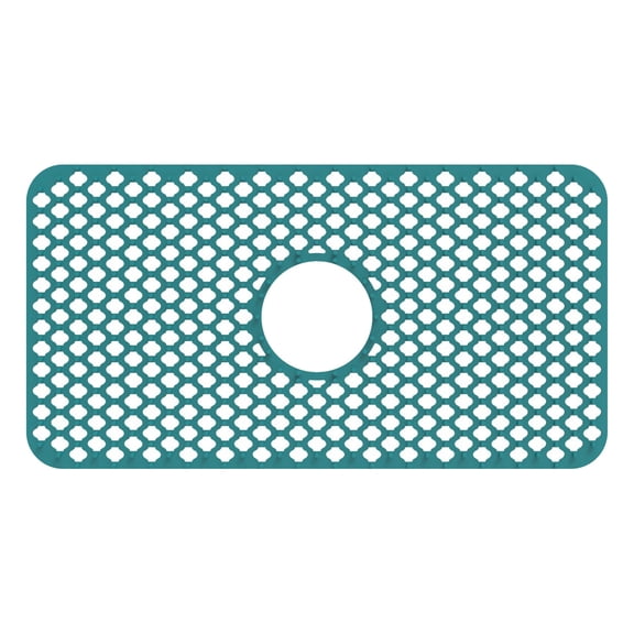 MOPOOR Silicone Sink Mat, Rear Drain Kitchen Sink Protector for Bottom of Upper-middle Drain Sink, Non-slip Heat Resistant Liner Grid for Stainless Steel Porcelain Sink,Food-grade silicone,Non-slip