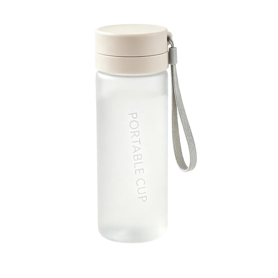 MOPOOR Small High-Temperature Wide Mouth Drink Bottle,Portable Water Bottle with Lanyard Plastic Reusable Drinking Cup Leakproof Travel Water Bottle for Gym Office Home Travel Outdoor Sports