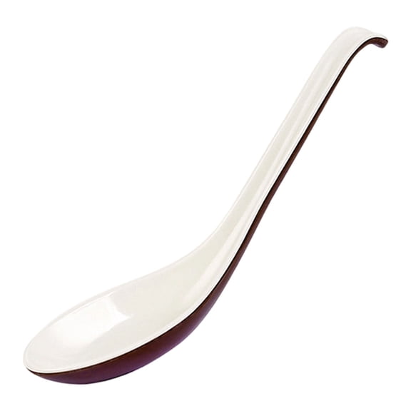 MOPOOR Soup Spoons,Reusable Noodle Rice Spoon for Home Restaurant Camping Travel Catering Use for Rice,Soba,Pho,Ramen,Noodle,Large Spoon with Long Handle,Notch and Hook Style,Easy to Hold