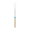 thumbnail image 1 of MOPOOR Stainless Steel Telescopic BBQ Forks - U Shaped Wooden Handle Barbecue Forks, for Roasting Hot Dogs, Marshmallows, Vegetables, Essential Outdoor Barbecue Tools, 1 of 8