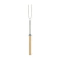 thumbnail image 1 of MOPOOR Stainless Steel Telescopic BBQ Forks - U Shaped Wooden Handle Barbecue Forks, for Roasting Hot Dogs, Marshmallows, Vegetables, Essential Outdoor Barbecue Tools, 1 of 8