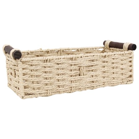 MOPOOR Storage Baskets Wicker Baskets for Organizing Bathroom Woven Storage for Countertop Toilet Paper Storage Basket for Toilet Tank Top,Stackable Charger Case, Home Office Cable Management