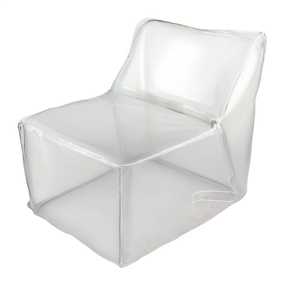 MOPOOR Stuffed Animal Storage Bean Bag Chair Sofa Cover Zipper Large Transparent PVC Stuffed Animal Organizer Bean Bag Seat Only for Organizing Rooms Plush When Filled