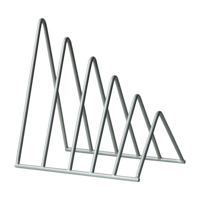 MOPOOR Triangle Desk File Organizer, 7 Slots Metal File Sorter Magazine Holder Document Rack,Desktop Bookshelf Organizer for Office Home School Bookcase Magazine Holder for Home Decor