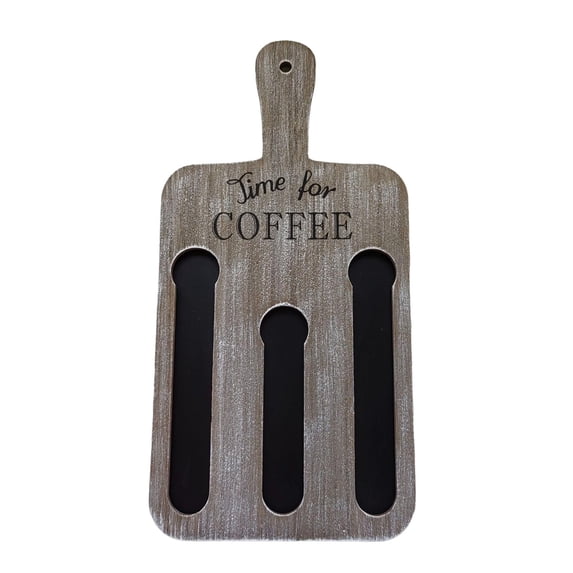 MOPOOR Wooden Coffee Pod Storage Organizer Stand, Rectangular Wall Mount Cup and Pods Holder with Handle, Coffee Pod Rack for Home and Office, Keeps K-Cups and Capsules Neat and Accessible