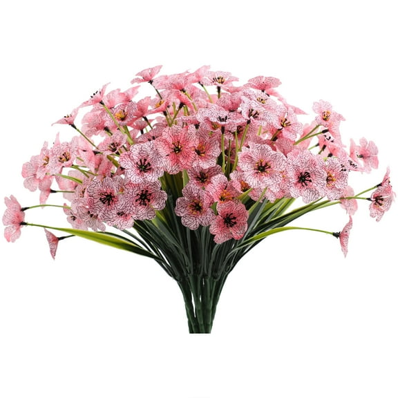 MOQIN 12 Bundles Artificial Plants Flowers Outdoors Colorful Wildflowers Faux Flowers Silk Flowers Bushes Shrubs Spring Summer Front Porch Patio Yard Outside Decoration