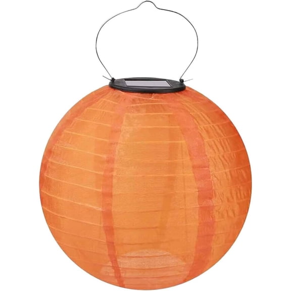 MOQIN 12-Inch Waterproof Solar-Powered Lanterns - Outdoor/ Indoor Hanging Solar Lanterns Chinese Traditional Nylon Hanging Lanterns LED Garden Decorative Light