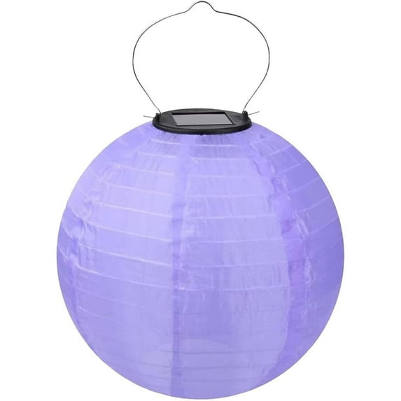 MOQIN 12-Inch Waterproof Solar-Powered Lanterns - Outdoor/ Indoor Hanging Solar Lanterns Chinese Traditional Nylon Hanging Lanterns LED Garden Decorative Light