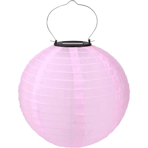 MOQIN 12-Inch Waterproof Solar-Powered Lanterns - Outdoor/ Indoor Hanging Solar Lanterns Chinese Traditional Nylon Hanging Lanterns LED Garden Decorative Light