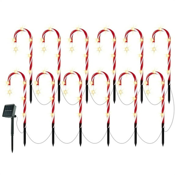 MOQIN 19.7" Candy Cane Lights Outdoor Pathway, Jumbo Candy Cane Pathway Lights, LED Outdoor Candy Cane Decorations Christmas Pathway Lights Yard Lawn Driveway Walkway Sidewalk