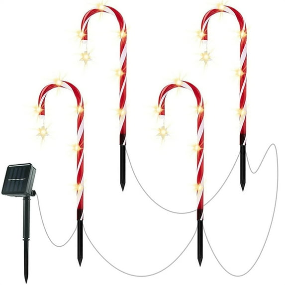 MOQIN 19.7" Candy Cane Lights Outdoor Pathway, Jumbo Candy Cane Pathway Lights, LED Outdoor Candy Cane Decorations Christmas Pathway Lights Yard Lawn Driveway Walkway Sidewalk