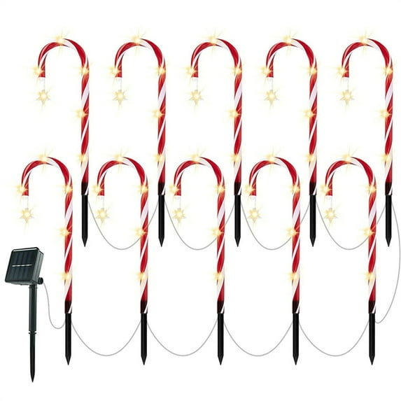 MOQIN 19.7" Candy Cane Lights Outdoor Pathway, Jumbo Candy Cane Pathway Lights, LED Outdoor Candy Cane Decorations Christmas Pathway Lights Yard Lawn Driveway Walkway Sidewalk