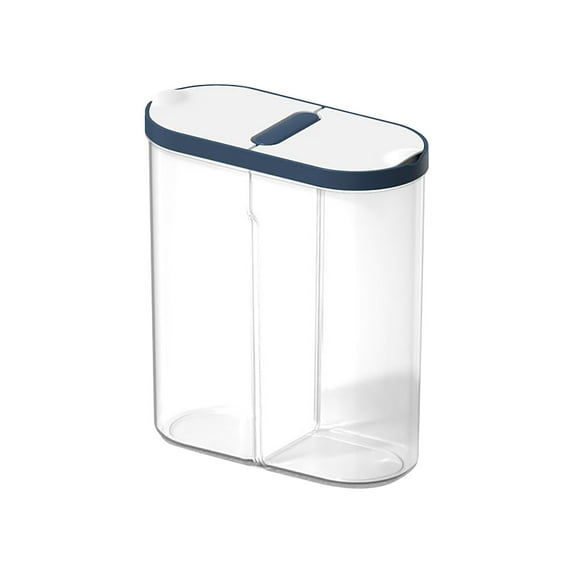 MOQIN 2-Compartment Rice Storage Container with Lids Airtight, Plastic Rice Storage Bin Keeps Food Fresh & Dry, BPA Free Cereal Container for Rice, Sugar Storage
