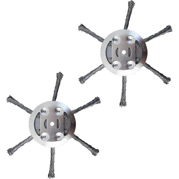 6 inch Steel Wire Brush Cutter Trimmer Head, Wired Trimmer Head Replacement for Electric Battery Powered Cordless String Trimmer, Weed Eater