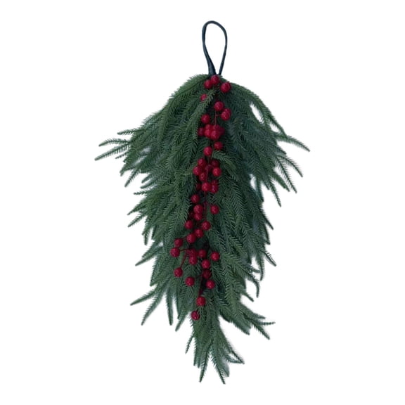 MOQIN 24" Artificial Hanging Pine Needles Green Plants,Fake Greenery Pine Picks Outdoor Faux Plants Hanging for DIY Christmas Embellishing and Home Outside Garden Decoration (Light Green)