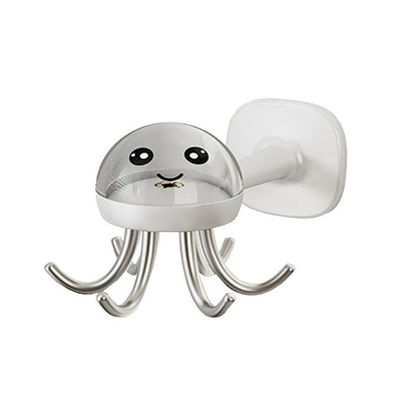 MOQIN 360 Rotating Folding Hook Multi-purpose Hanging Utensil Holder Hook Vertical Flip Self-Adhesive Hook Utensil Rack with 6 Hooks for Kitchen Bathroom Cabinet Towel