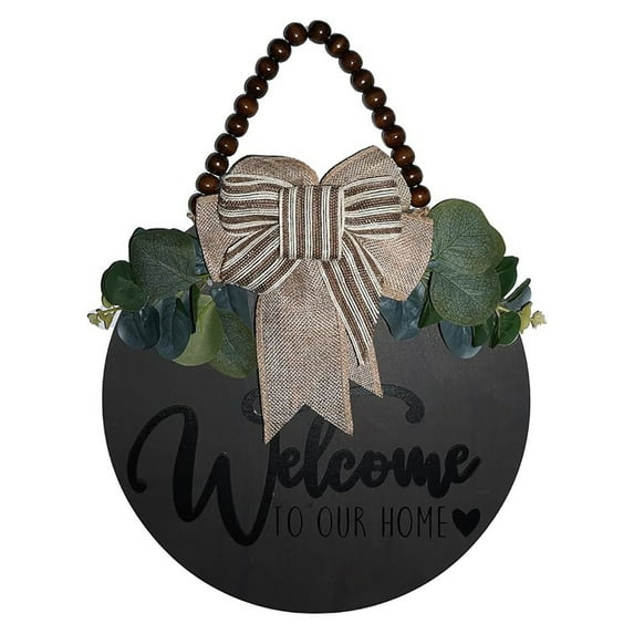MOQIN 3D Welcome Sign For Front Door | Home/Farmhouse Porch Decor Wooden Hanging Sign Round Paper Trees