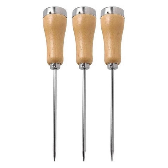 MOQIN 3pcs Ice Pick for Breaking Ice, Stainless Steel Ice Pick with Wooden Handle and Sheath Kitchen Tool, for Bars Restaurant Home Bartender Picnics Camping