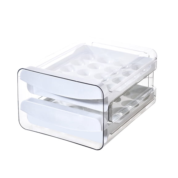 MOQIN 40 Capacity Egg Container for Refrigerator, Household Egg Holder for Fridge, Transparent 2 Drawers Chicken Egg Storage Container