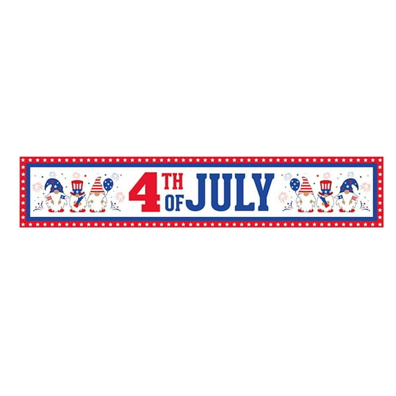 MOQIN 4th of July Table Runner 14 x 81 Inches, Patriotic Memorial Independence Day Decoration Linen Table Runners for Farmhouse Kitchen Dining Holiday Birthday Party