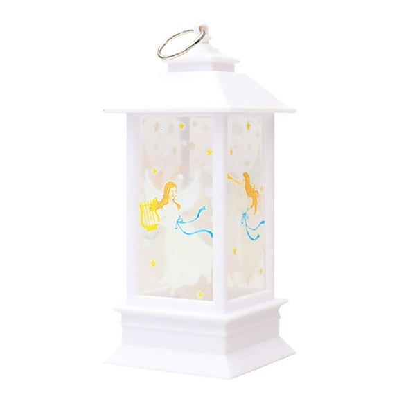 MOQIN 5" Decorative Candle Lantern with LED Flameless Candle, Plastic LED Candle & Holder, Indoor & Outdoor Hanging Lights Thanksgiving &Christmas Day Decorations