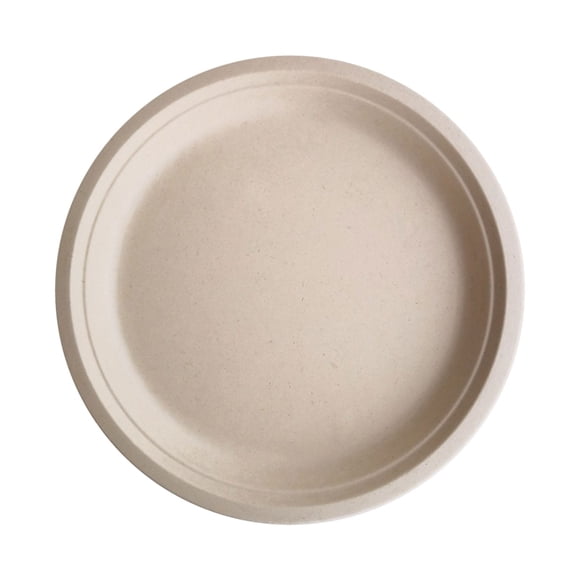 MOQIN 50 Pack Disposable Bamboo Paper Plates Biodegradable & Compostable Plates | Microwave Safe, Ecofriendly Alternative to Paper & Plastic Plates