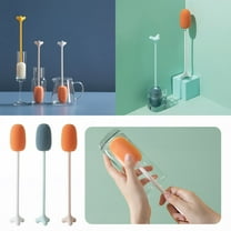 MOQIN Bottle Brush 12.2 in Long Handle Water Cup Cleaner,Flexible Scrub Brush for Kitchen Household Cleaning Wash Baby Bottles,Sports Bottles,Glasswares