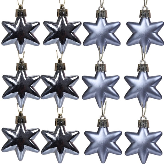 MOQIN Christmas Decorations Christmas Tree Pendant 5cm12pcs Pentagonal Star Pendant Bright Irregular Electroplating