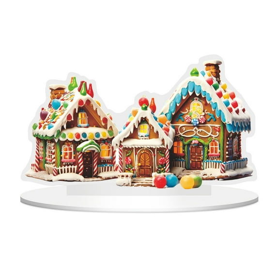 MOQIN Christmas Decorations Indoor Resin Gingerbread Houses Decor - Gingerbread House Christmas Village Collectible Buildings Figurines Ceramic Shop House for Holiday Xmas Decor Gift