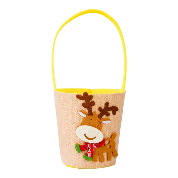 MOQIN Christmas Felt Buckets with Handles Christmas Decorations Bucket Snowman Gingerbread Man Santa Claus Xmas Candy Bags Treat Hamper for Holiday Party Gift Packaging Table Centerpiece