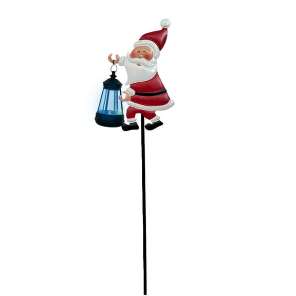MOQIN Christmas Outdoor Yard Signs Decorations, LED Solar Metal Garden Stake Lights with Joy for Lawn Front Door Garden Home Farmhouse Porch Outside Christmas Decor (Santa Claus)