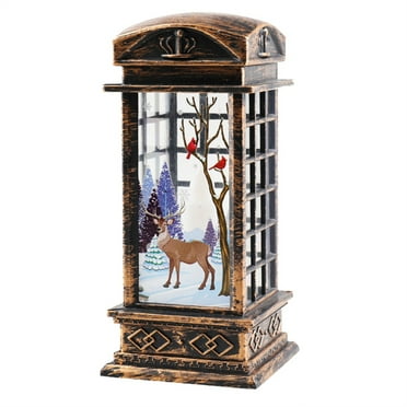 MOQIN Christmas Snow Globes,Christmas Lantern, Santa Claus Decoration LED Lantern with Glitter Great and Home Decoration, Battery Operated for Christmas Home Decoration and Gift