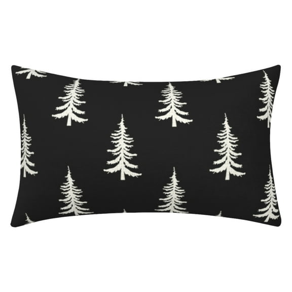 MOQIN Christmas Trees Lumbar Pillow Cover 12x20 Inches Snowflakes Xmas Farmhouse Decorations Winter Holiday Decor Throw Cushion Case for Home Couch Polyester Linen