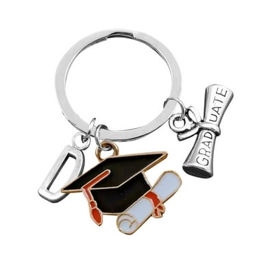 MOQIN Class of 2024 Graduation Keychain, Women's Novelty Keychains, 26 Alphabet Graduation Keychain Personalized Graduation Gift Keychains