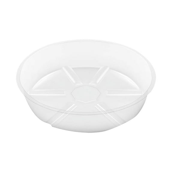 MOQIN Clear Deep Plastic Plant Saucer Drip Tray for Pots - Stabilized Non-Slip Base for Indoor Outdoor Potted Plants on Windowsills Desks Balconies and Patios(6",8",10 inch)