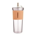 thumbnail image 1 of MOQIN Clear Plastic Tumbler with Straw and Lid 23 oz, Double Walled Insulated Reusable Plastic Iced Coffee Cup, To Go Cup Perfect for Parties, Birthdays, Fit in Cup Holder, BPA Free, 1 of 7
