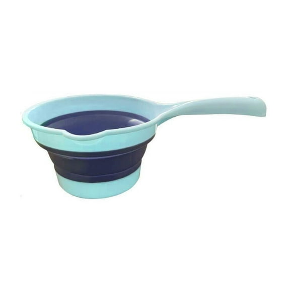 MOQIN Collapsible Plastic Water Ladle Folding Scoop, Portable Water Pourer Dipper Spoon for Camping Travel, Small Shower Bucket Basin Tub Rinse Cup Mug for Hair Washing