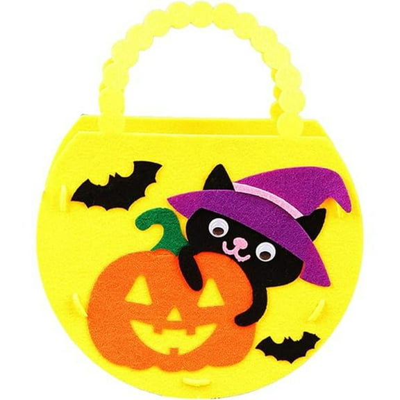 MOQIN DIY Halloween Pumpkin Craft Kit for Kids - Decorate Your Own Candy Bucket with Stickers, Arts & Crafts Activity for Halloween Thanksgiving Kids Art Crafts Decorations