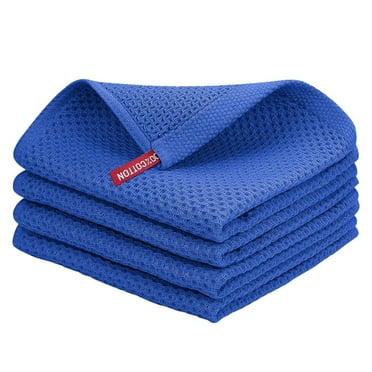 MOQIN Dish Cloths & Dish Towels, 4 Pack 100% Cotton Waffle Weave Kitchen Towels,Soft and Absorbent Kitchen Dish Rags, Dish Cloths for Washing Dishes 13x13 Inches