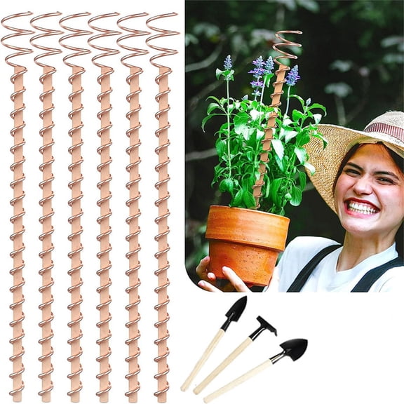 MOQIN Electroculture Plant Stakes, 10" Long Copper Garden Stakes, Electroculture Gardening Copper Coil Antennas for Growing Garden, Indoor Plants and Vegetables