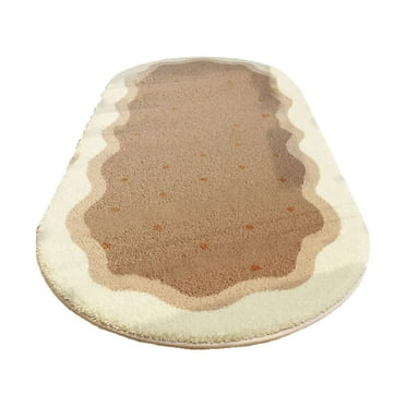 MOQIN Fluffy Bedroom Rug, Oval Area Rug Shaggy Carpet 15.75 x 23.6 inchs Small Cute Rug for Dorm Kids Room Nursery Home Decor, Machine Washable Nursery Rug