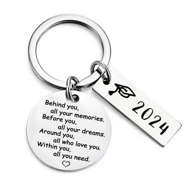MOQIN Funny Keychain Class Of 2024 Graduation Gifts for Her Him 2024 Senior High School Students College Grad Graduate Gifts for Inspirational Gifts Women Men