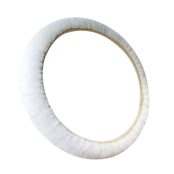 MOQIN Fuzzy Steering Wheel Cover for Car,Elastic Long Microfiber Plush Steering Wheel Cover for Winter Warm,Accessories for Vehicle, Sedan, Universal, Anti Slip, Standard Size 14.2-15"(36-38cm)