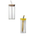 thumbnail image 1 of MOQIN Glass Cups with Lids and Straws, 20oz Wide Mouth Drinking Jars, Drinking Glasses with Lids, Iced Coffee Cups, Resuable Tumbler for Juice,Smoothie,Gift, 1 of 9