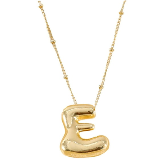 MOQIN Gold Bubble Letter Necklace for Women,A-Z Pendant Necklace for Women, Fashion Jewelry,14k Gold-Plated Brass,Dainty Alphabet Pendant Gold Plated Puffy Name Personalized Jewelry