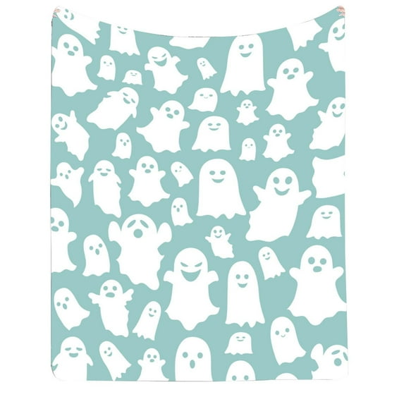 MOQIN Halloween Fleece Throw Blanket - Printed Bat Blanket for Halloween, Decorative Blanket for Couch, Sofa, Bed, Halloween Flannel Soft Throw Blanket for Women, Men, Kids, 50"x40"