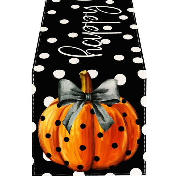 MOQIN Halloween Decorations Ghost Pumpkin Cat Boo Halloween Table Runner, Bat Seasonal Fall Kitchen Dining Table Decoration for Home Party Decor 13x108 Inch