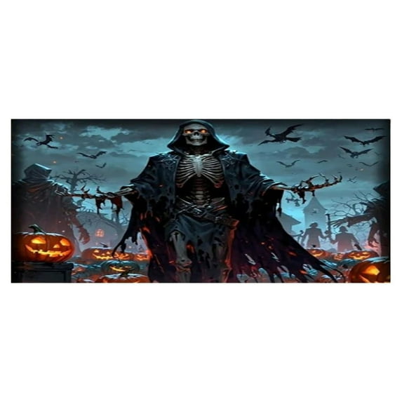 MOQIN Halloween Garage Door Decorations 1.8 x 4 m, Creative Scary Halloween Garage Door Cover, Halloween Garage Door Banner Backdrop Horror Grim Reaper Tomb Outdoor Decorations