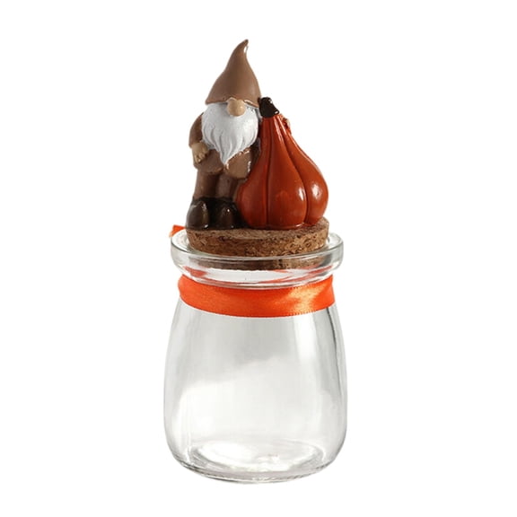 MOQIN Halloween Glass Pumpkin Jar with Lid, Halloween Candy Bowl Cute Snack Jar Crystal Candy Dish for Home Decoration Centerpieces Wedding Party