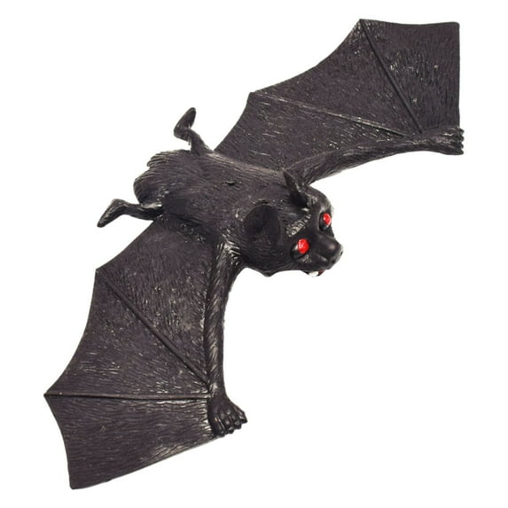 MOQIN Halloween Hanging Bats, Rubber Bats,Realistic Looking Spooky Bats,Flying Bats Halloween Decoration,Halloween Decorations Rubber Vampire Bats Wall Decor for Haunted House Party,1 Pack